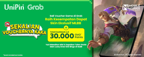 Beli Voucher Game di Aplikasi Grab, Dapatkan Skin MLBB dan Cashback hingga 30rb OVO Points!